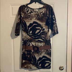 Chesley Brown Crew Neck Sheath Dress